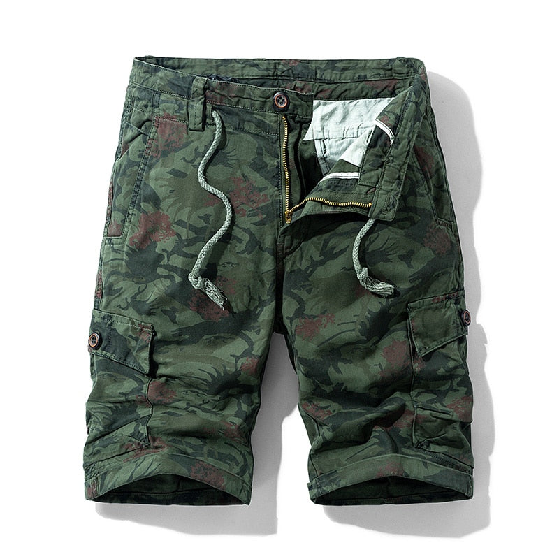 Luulla Men 2021 Summer New Casual Vintage Classic Pockets Cargo Shorts Men Outwear Fashion Twill Cotton Camouflage Shorts Men