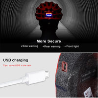 ROCKBROS Bicycle Light Helmet Waterproof Bike Helmet USB Charge Cycling Helmet Intergrally-molded MTB Road Bicycle Accessories