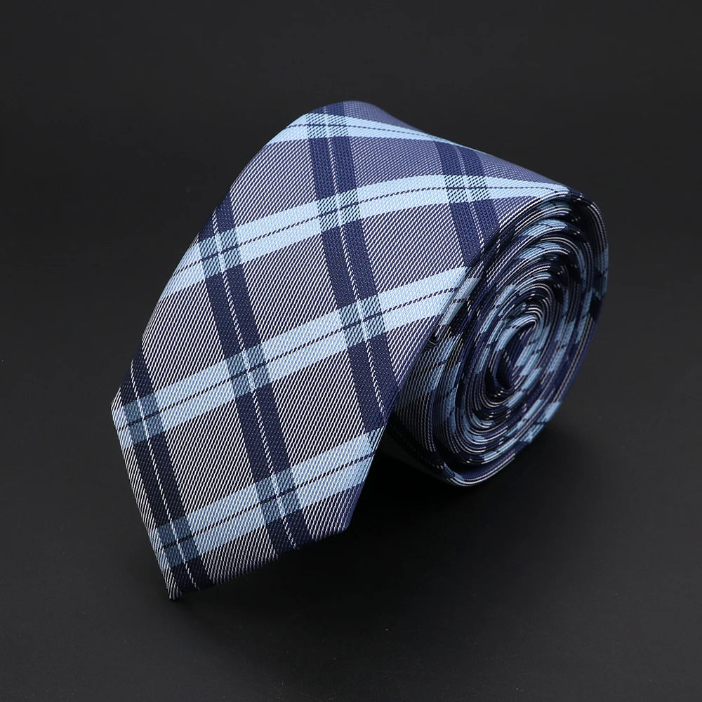 30 Styles Men's Jacquard Striped Solid Color Necktie 6cm Slim Narrow Suit Shirt Accessory Daily Wear Cravat Wedding Party Gift