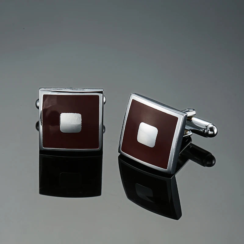 Classic French shirt Cufflinks High quality hand painted red blue black enamel button metal men's clothing accessories jewelry