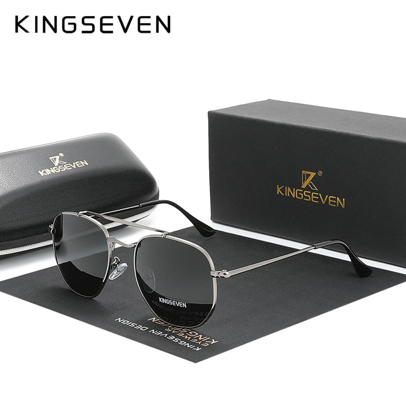 KINGSEVEN Men&#39;s Glasses Polarized Steampunk Round Sunglasses Men Retro Women Sun Glasses For Men Vintage Style