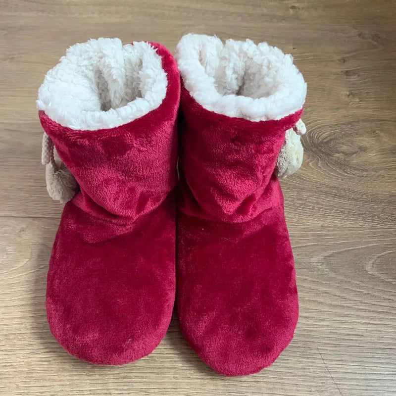 Winter Women Slippers Indoor Shoes Home Slippers Solid Color No-slip Soft Plush Slipper Shoes Woman Casual House Shoes