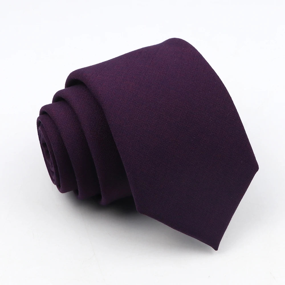 New Classic Solid Color Ties High Quality Soft Thin Casual Skinny Black Beige Blue Neck Tie Business Wedding Dinner Slim Men Tie