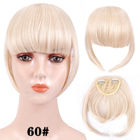 Leeons Short Synthetic Bangs Heat Resistant Hairpieces Hair Women Natural Short Fake Hair Bangs Hair Clips For Extensions Black