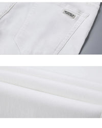 2025 New Spring Summer Jeans Men Fashion Casual Classic Style Business Straight Fit Soft Trousers Male Advanced White Pants 40