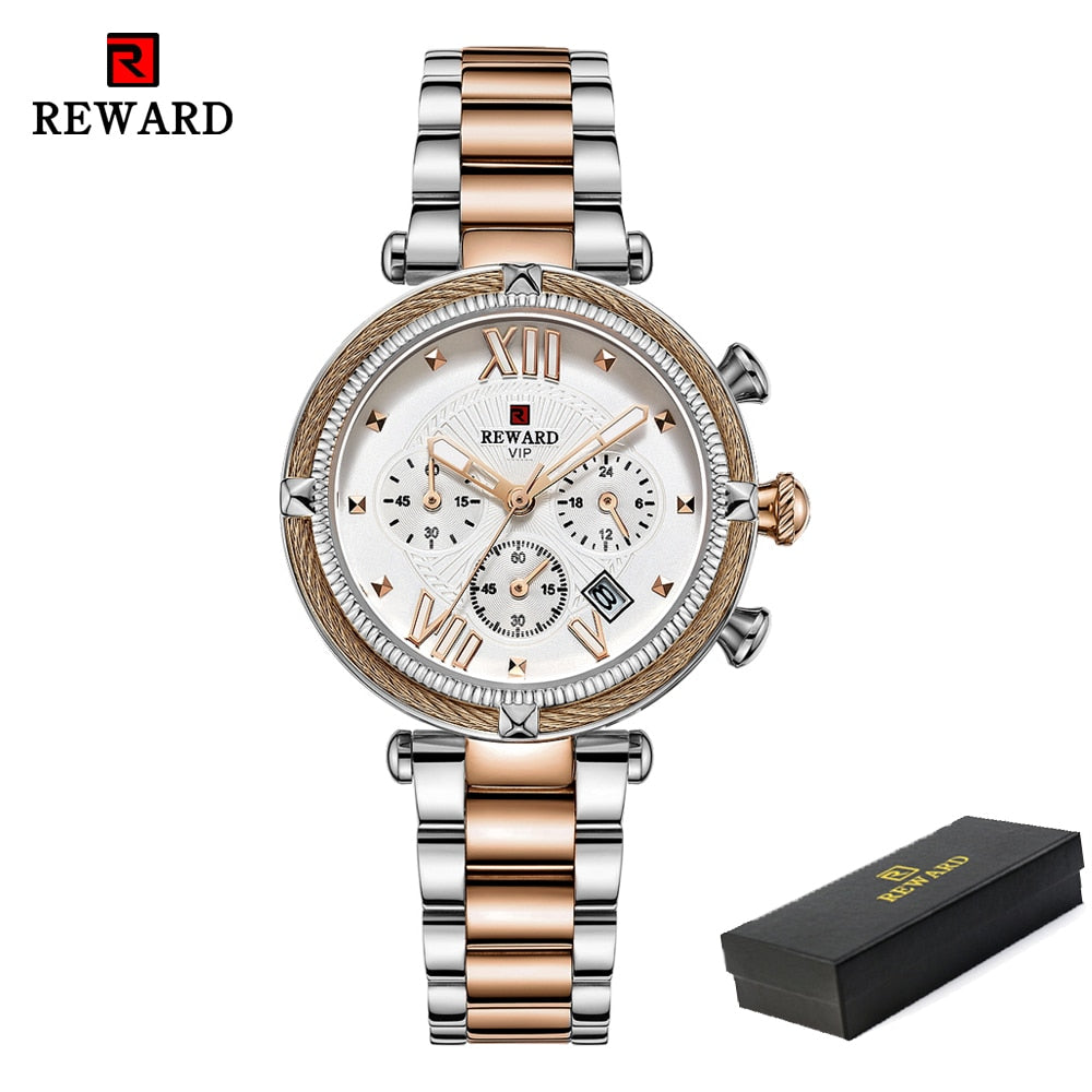 REWARD Luxury Fashion Women Watches Waterproof Casual Quartz Ladys Watch for Woman Dress Ladies Wristwatches Relogio Feminino