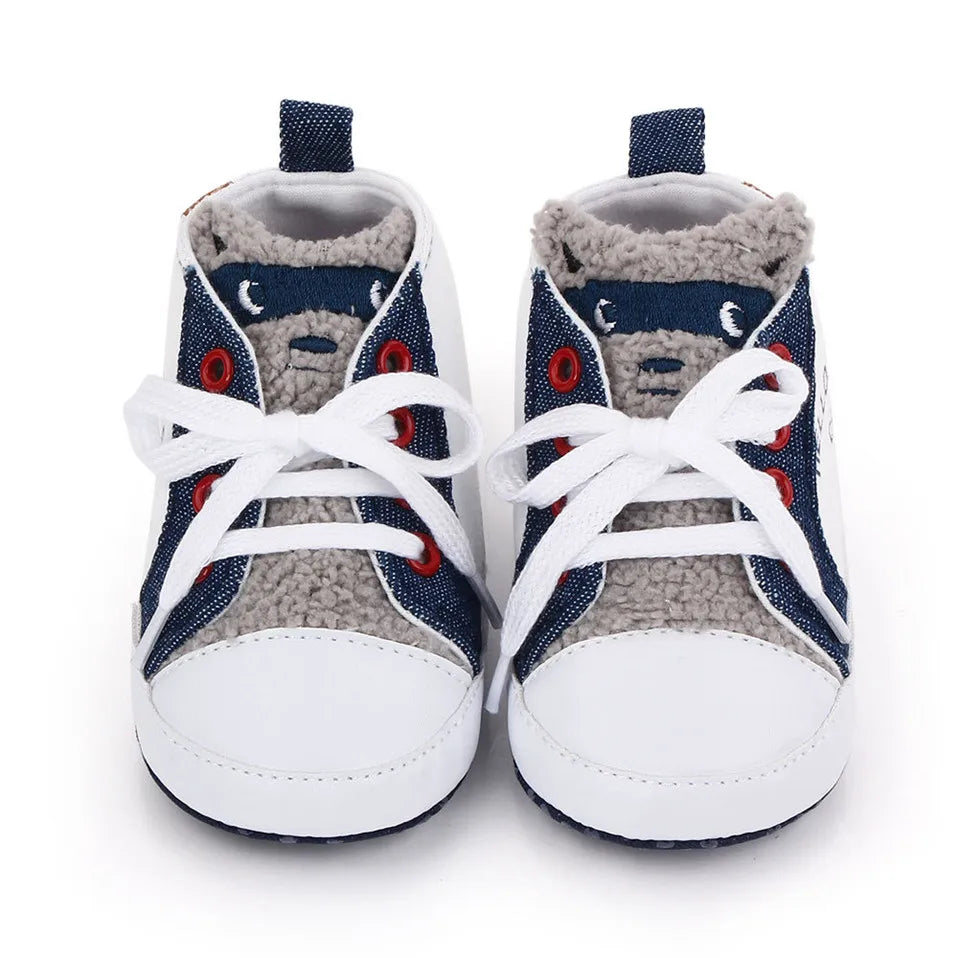 Animal Pattern Baby Shoes Super Keep Warm Bebes Boots Soft Sole Canvas Sneaker Anti-Slip Crib Shoes For 0-18M