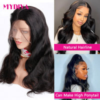 13x6 Lace Front Wigs Human Hair Pre Plucked 150% HD Body Wave Lace Front Wigs