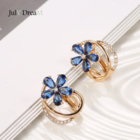 585 Rose Gold Earrings Spain Embossed Vintage Pattern Piercing Pendiente Micro CZ Zircons Light Luxury Party Summer Fine Jewelry