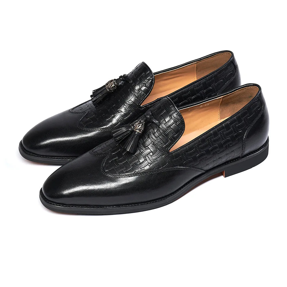 New Style Fashionable Casual Square-toe Loafers Waterproof and Height Increasing Breathable Durable Dress Shoes Business Shoes