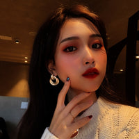 Geometric Metal Earrings for Women Jewelry Gift Irregular Circle Square Earrings Femme Cold Fashion Korean Women's Earrings 2022