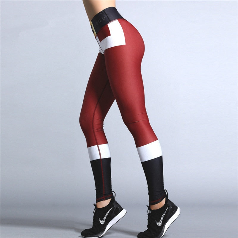 Christmas Leggings Women Sexy High Waist Skinny Leggins Fitness Legging Ladies Printed Workout Leggings Stretch Trousers Pants