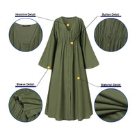 Vintage Solid Shirt Dress Women Spring Sundress ZANZEA Casual Long Sleeve Maxi Vestidos Female V neck Baggy Robe  7