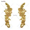 WRA-1006 Keering Hotsale Elegant Gold Wholesale Handmade Long Clause for Bridal Wedding Dress Beaded Bodice Patch Rhinestones