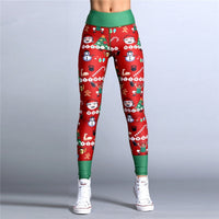 Christmas Leggings Women Sexy High Waist Skinny Leggins Fitness Legging Ladies Printed Workout Leggings Stretch Trousers Pants