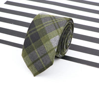 Men's  Business Diamond Check Tie Artificial Wool Cotton Dark Color Tie Striped Black Grey Necktie For Daily Accessory Paty Gift