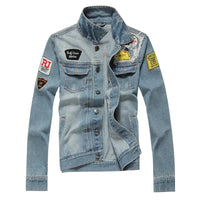 2020 Luxury Mens Denim Jackets Fashion Hole Jeans Jacket Mens Cotton Outwear Jackets Coat Long Sleeve Male Clothing Size 3XL 50