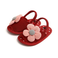 Summer Infant Baby Shoes Girl Flats Sandals Soft Sole Anti-Slip Flower Pure Crib Shoes Newborn First Walker Hot Sale