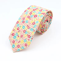 New Floral Elegant Tie For Men Women 100% Cotton Beautiful Flower Paisley Necktie Narrow Skinny Cravat Wedding Casual Corbatas