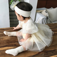 Newborn Baby Girls Christening Gown Princess Vestidos With Headband Baby 1st Birthday Party Dress For Girls Baby Costume Tutu