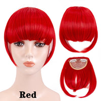 Leeons Short Synthetic Bangs Heat Resistant Hairpieces Hair Women Natural Short Fake Hair Bangs Hair Clips For Extensions Black