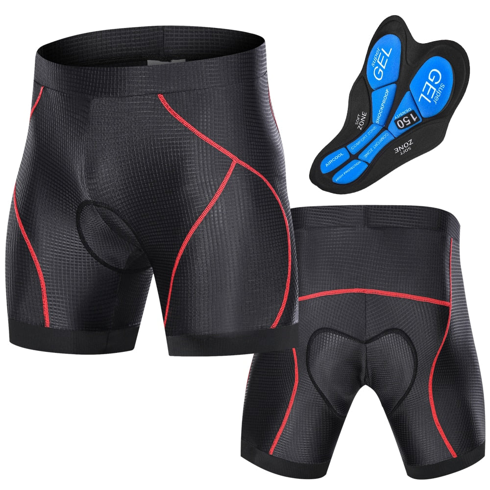 Men Bike Padded Shorts with Anti-Slip Leg Grips Cycling 3D Padded Underwear Bicycle Padding Riding Shorts Biking Shorts