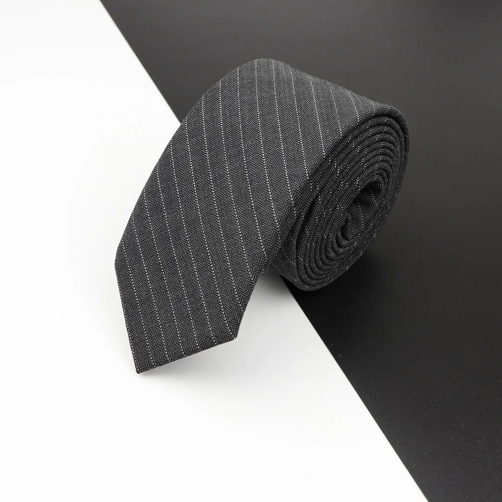 High Quality Classical Color Black Grey Skinny 100% Wool Tie Men Necktie For Business Meeting Fashion Shirt Dress Accessories