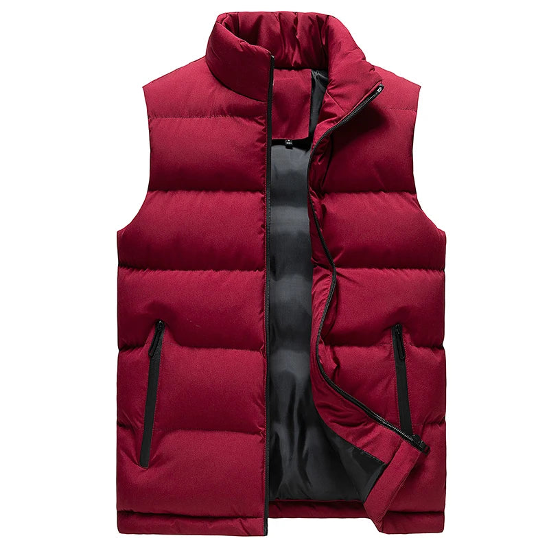 Men Jacket Winter Men Vest For Down Cotton Sleeveless Jacket Waistcoat Man Warm Mens Coat Sleeveless Warm Liner Male Slim Gilet