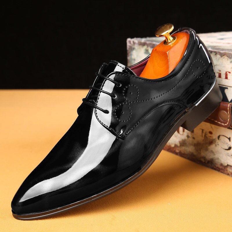 Patent Leather Oxford Shoes For Men Dress Shoes Men Formal Shoes Pointed Toe Business Wedding Plus Size  men dress shoe