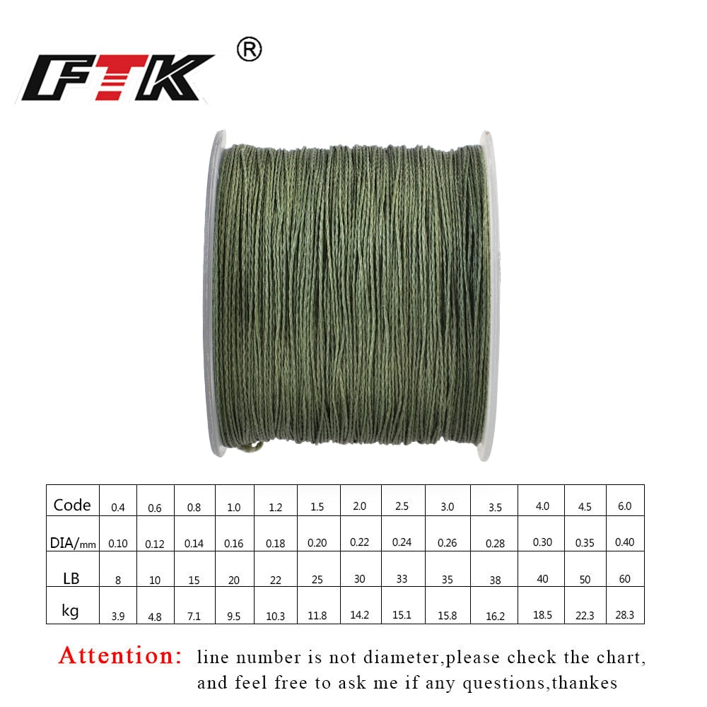 FTK 114M PE Braided Wire Fishing Line 125Yards 4 Strands 0.10mm-0.40mm 8LB-60LB Japan Incredibly Strong Multifilament Fiber Line