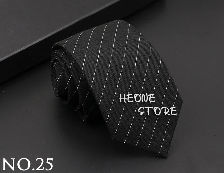 Mens Classic Cotton Ties High Quality Handmade Skinny 6CM Neck Tie Plaid Solid Color Striped Narrow Business Shirt Accessories