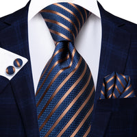 Hi-Tie Blue Business Solid 100% Silk Men&#39;s Tie NeckTie 8.5cm Ties for Men Formal Luxury Wedding High Quality Gravata