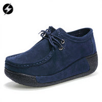 Women Platform Shoes Casual Shoes Women Pu Leather Wedges Flats Rubber Boots for Women