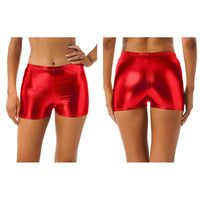 Sexy Womens Summer Glossy Booty Shorts Fashion Metallic Hot Pants Short Leggings for Lady