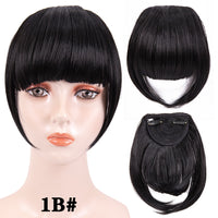 Leeons Short Synthetic Bangs Heat Resistant Hairpieces Hair Women Natural Short Fake Hair Bangs Hair Clips For Extensions Black