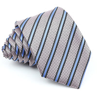 Business Man Accessories Men's Formal Tie Striped Blue Gray Necktie Wide Tie Gift For Man Office Wedding Party Cravat Free Shipp