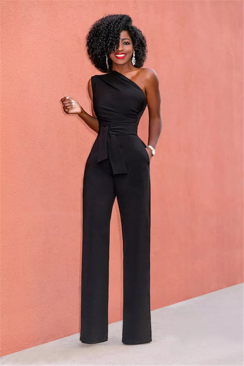 Sexy One Shoulder Rompers Womens Jumpsuit Summer Sleeveless Belt Wide Mega Mart Center Sexy One Shoulder Rompers Womens Jumpsuit Summer Sleeveless Belt Wide Mega Mart Center