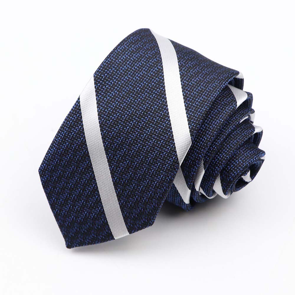 Fashion 6cm Narrow Polyester Necktie For Men Business Meeting Formal Jacquard Striped Plaid Skinny Tie Daily Wear Cravat Gift