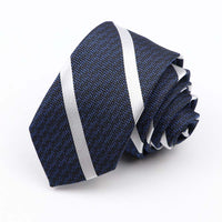 Fashion 6cm Narrow Polyester Necktie For Men Business Meeting Formal Jacquard Striped Plaid Skinny Tie Daily Wear Cravat Gift