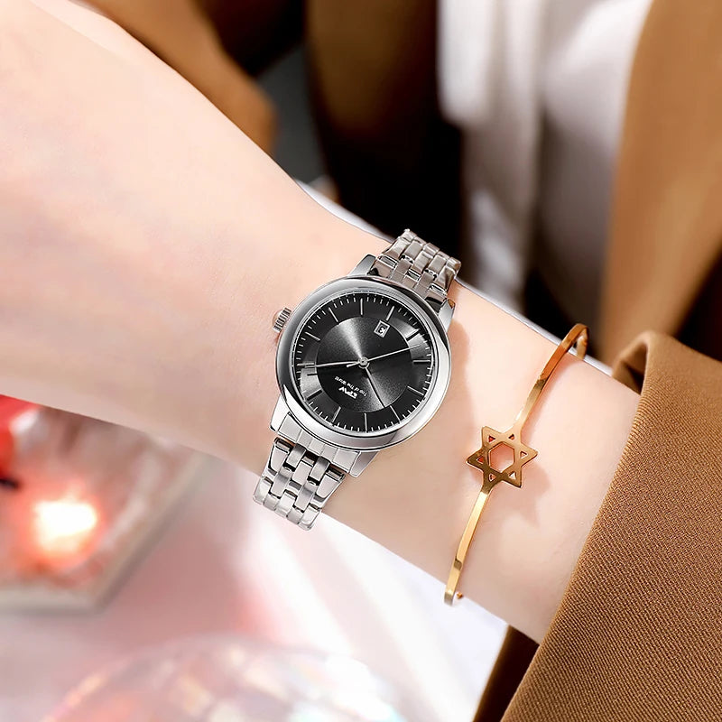 Ladies Business Watches Rose Gold Calander Women's Luxury Dress Elegant Bracelet