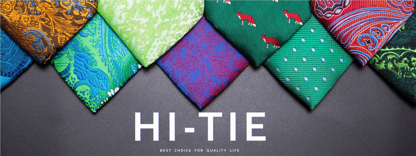 Hi-Tie Blue Business Solid 100% Silk Men's Tie NeckTie 8.5cm Ties for Men Formal Luxury Wedding High Quality Gravata