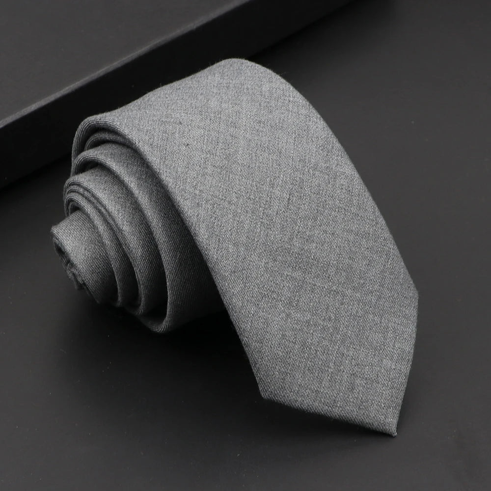 Mens Classic Cotton Ties High Quality Handmade Skinny 6CM Neck Tie Plaid Solid Color Striped Narrow Business Shirt Accessories