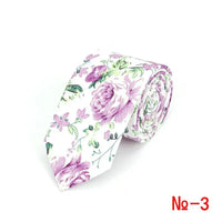 Brand New 100% Cotton Men's Paisley Print Neck Ties For Men Necktie Narrow Slim Skinny Cravate Narrow Flower Neckties Corbatas