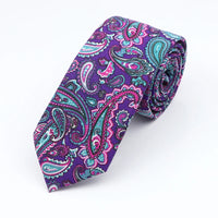 New Floral Elegant Tie For Men Women 100% Cotton Beautiful Flower Paisley Necktie Narrow Skinny Cravat Wedding Casual Corbatas