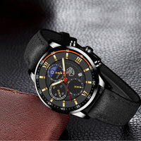 Men Sport Watch Luxury Stainless Steel Quartz Wristwatch Man Business Casual Leather Bracelet Male Luminous Clock Watches