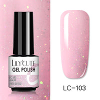 LILYCUTE 7ml Glitter Sequins Nail Gel Polish Gel Rose Gold Semi Permanent Hybrid Nail Art DIY Design Varnish