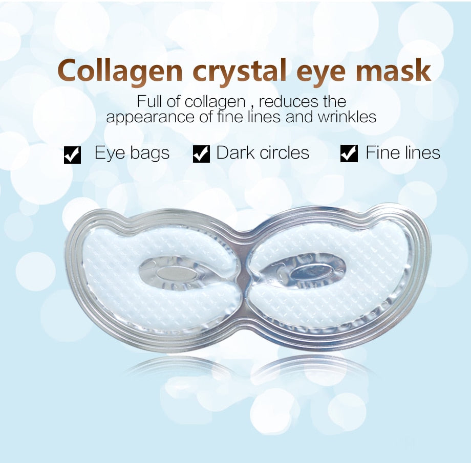 2pair Gold Crystal Collagen Eye Mask Eye Patches Masks Dark Circles Pathces Around Eyes Masks Moisturizing Face Care Mask