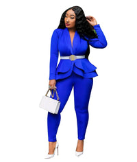 two piece set women office female 2 piece set for women long sleeve suit pants two pieces sets winter women's suits