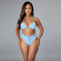 High Ultra Short Skinny Mid Waist Casual Summer Denim Shorts for Women Sexy Nightclub Queen DJ Style