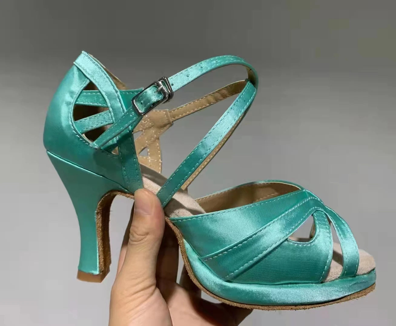 Wedding Shoes For Women Salsa Dance Shoes Woman Sandals With Platform Silver Dance Shoes RhinestoneJuseDanc